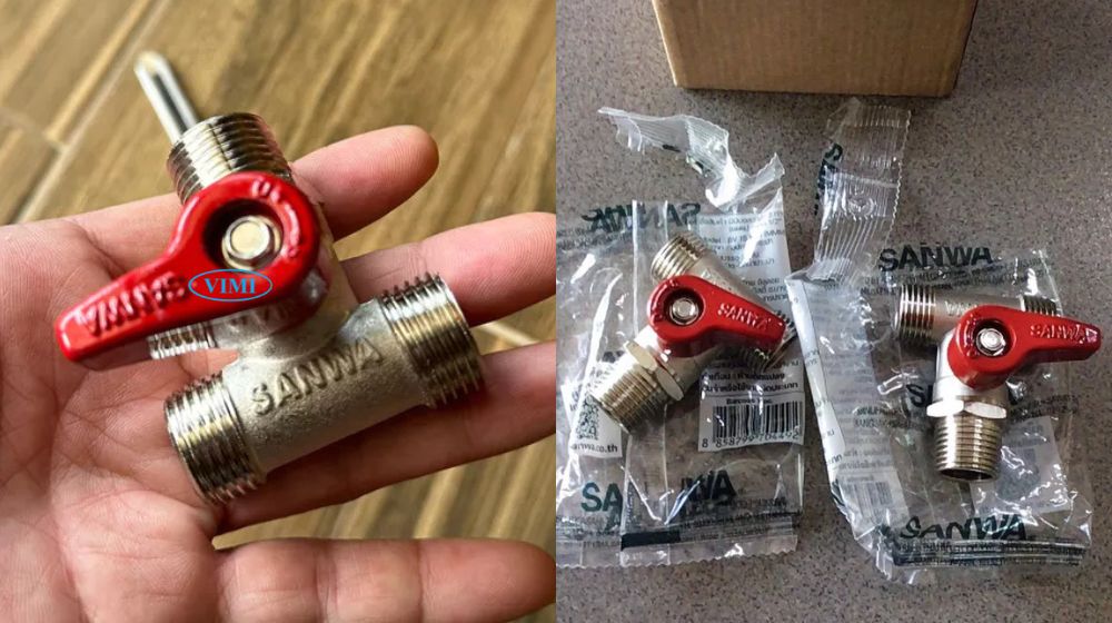 Van chia 3 đường nước có khóa van chia 3 đường nước sanwa