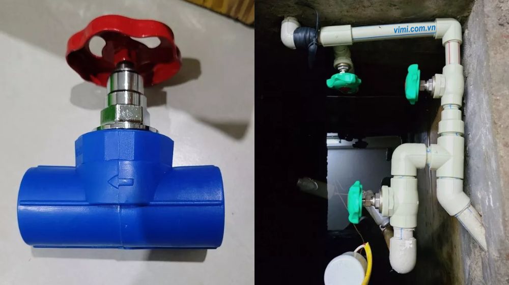 Van khóa nước nóng lạnh van khóa nước nóng thân nhựa