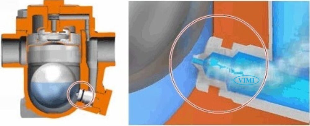 đám mây hơi liên quan đến rò rỉ bẫy hơi
