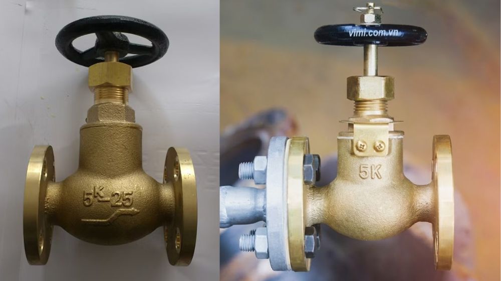 môi trường làm việc của van cầu đồng nối bích 5k