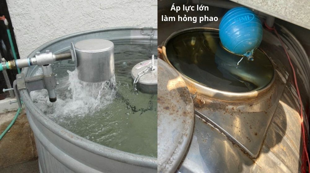 phao cơ không ngắt nước do áp lực lớn