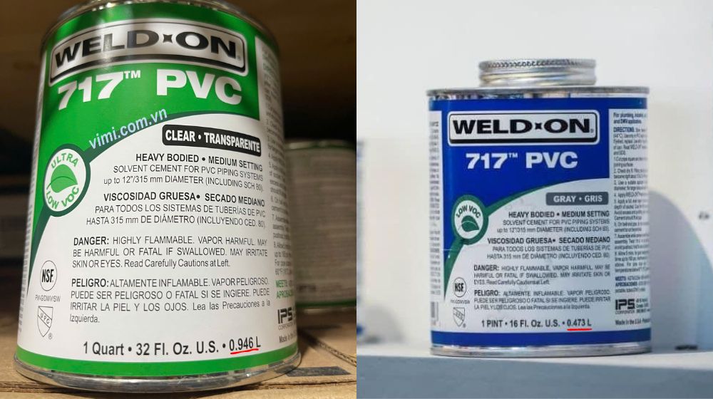 quy cách đóng long keo dán pvc 717