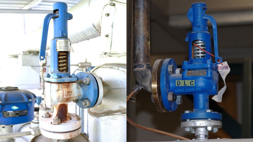 nơi lắp đặt của van an toàn có tay gạt