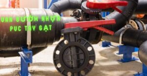 Van bướm nhựa PVC tay gạt Van bướm nhựa PVC tay gạt