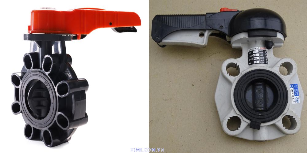 Van bướm nhựa PVC tay gạt vận hành van bướm nhựa PVC tay gạt