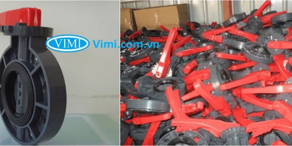 Van bướm nhựa PVC tay gạt Kho van bướm nhựa PVC tay gạt tại HN