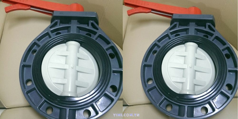 Van bướm nhựa PVC tay gạt Van bướm nhựa PVC tay gạt cỡ lớn