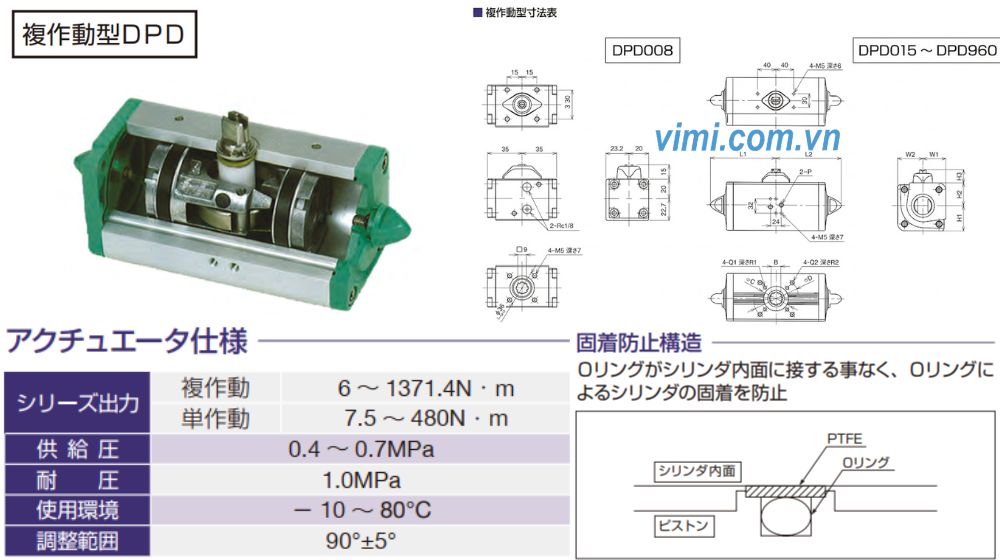 van khí nén yamato bộ truyền động dpd
