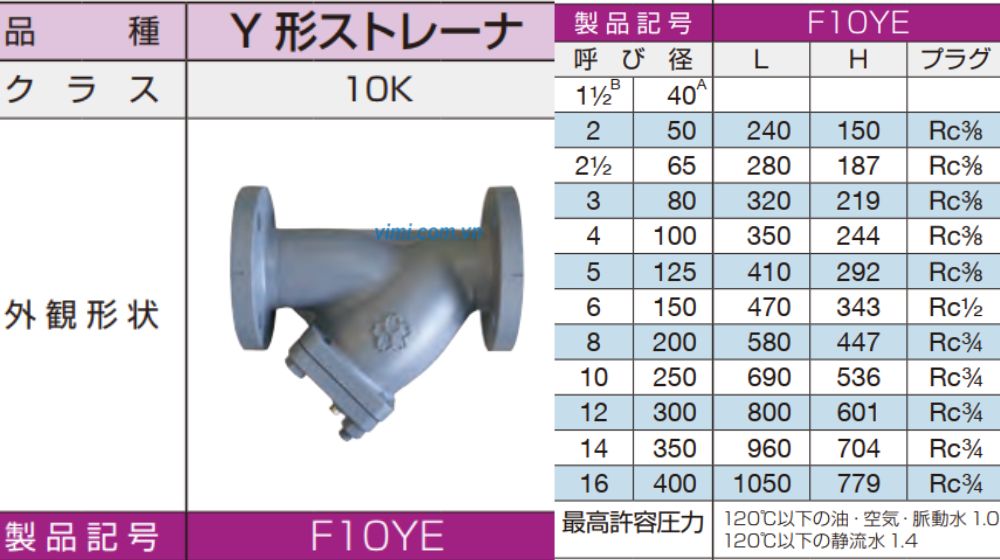y lọc yamato f10ye series