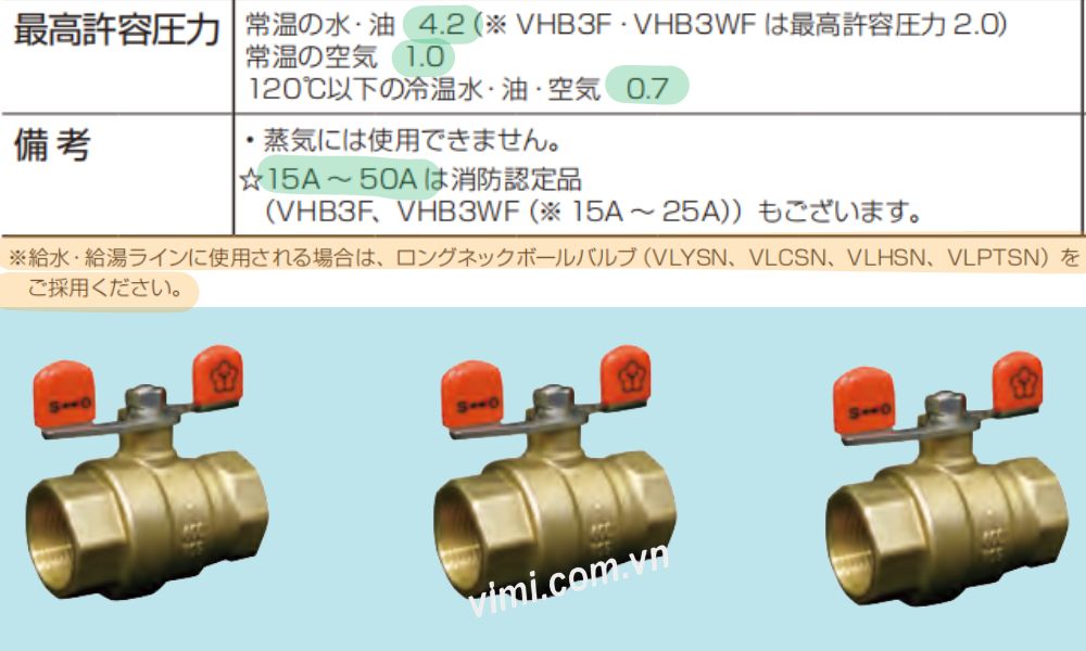 áp suất làm việc của yamato vhb3w