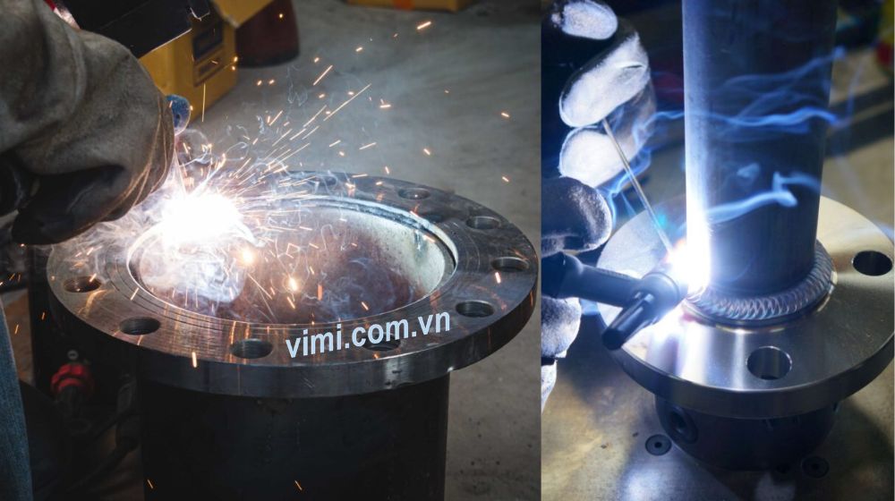 cách hàn mặt bích thép nối ống