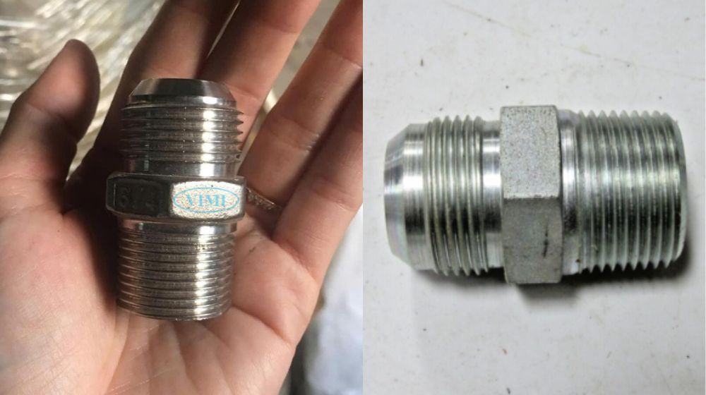 coned stainless steel nipple