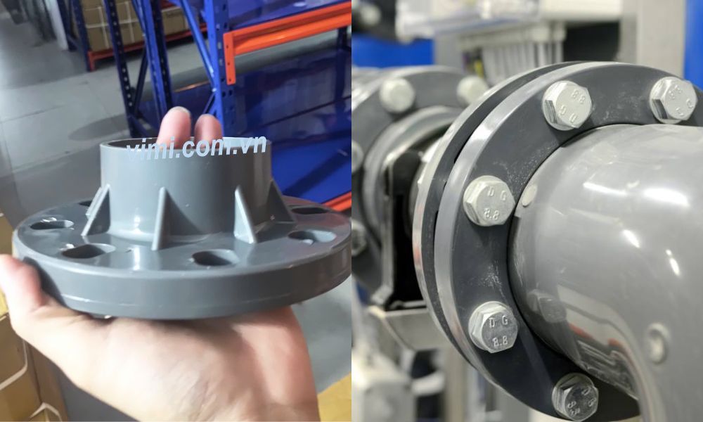 đường ống nào thường dùng mặt bích pvc 90