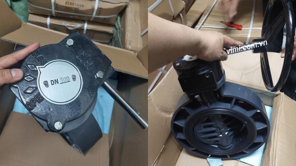 Van bướm nhựa tay quay PVC 315 giá van bướm nhựa tay quay pvc 315