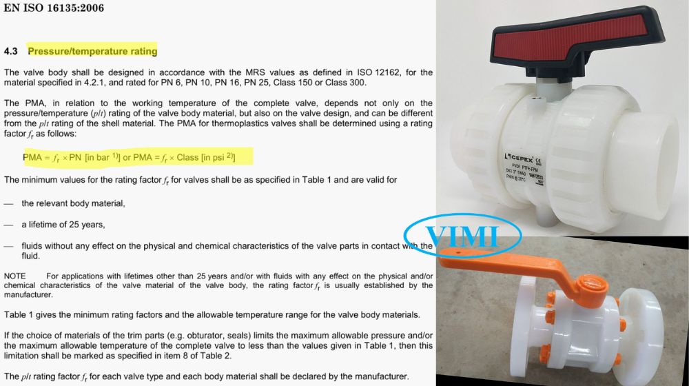 iso 16135 quy định về áp lực van bi nhựa