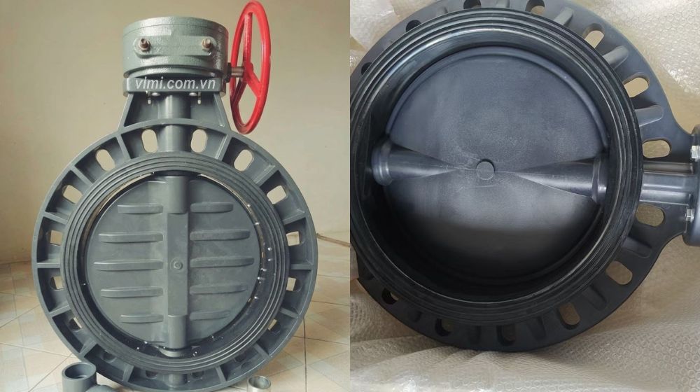 nhà sản xuất van bướm nhựa pvc dn355