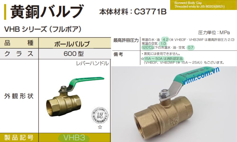 thông số kỹ thuật của yamato vhb3