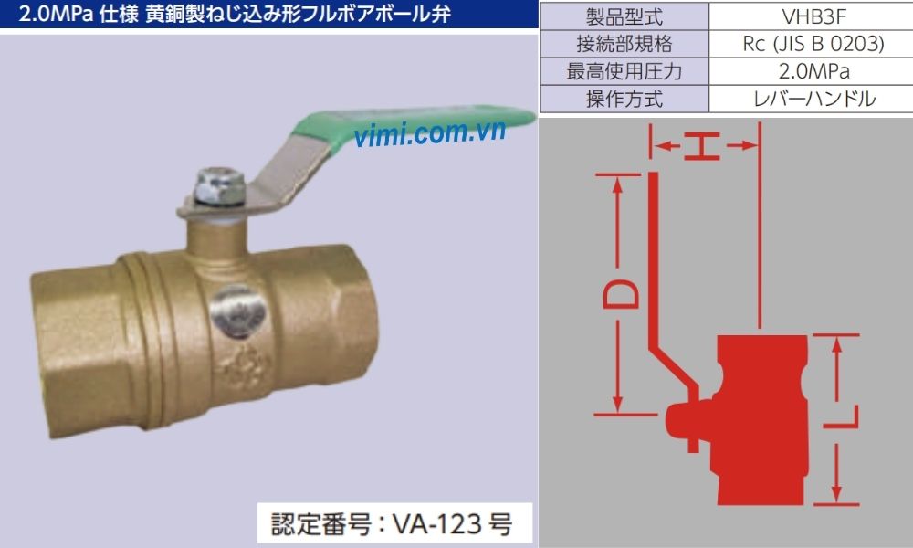 Yamato VHB3F thông tin chung của van yamato vhb3f