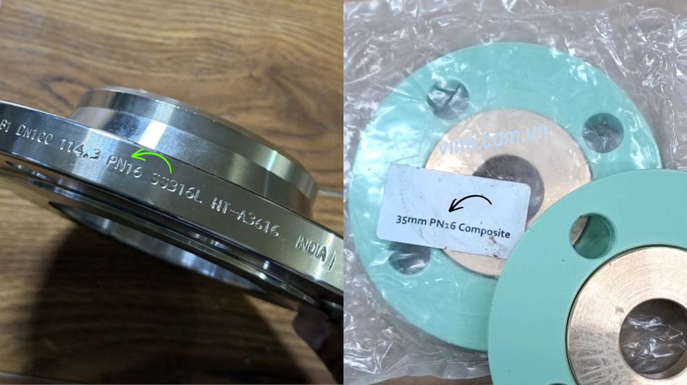 tiêu chuẩn mặt bích pn16 thường ghi ở đâu