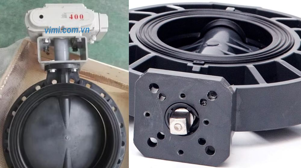 van bướm nhựa pvc dn400 điện