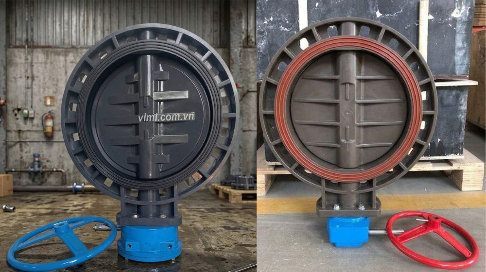 van bướm nhựa tay quay pvc 355