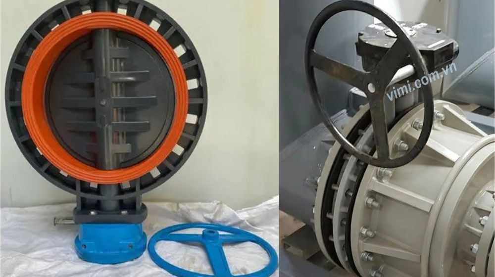 van bướm nhựa tay quay pvc 400