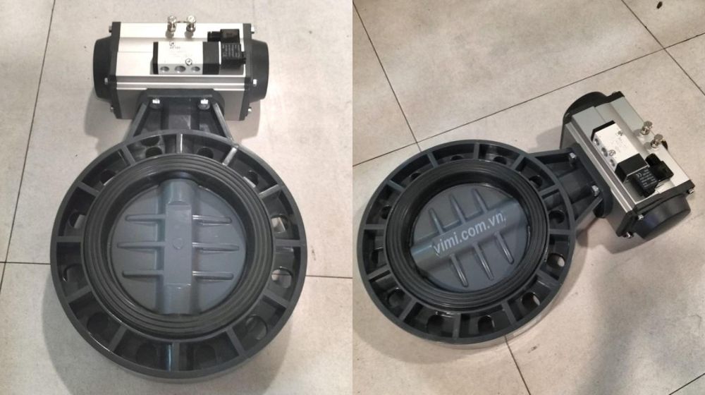 van bướm pvc dn250 khí nén