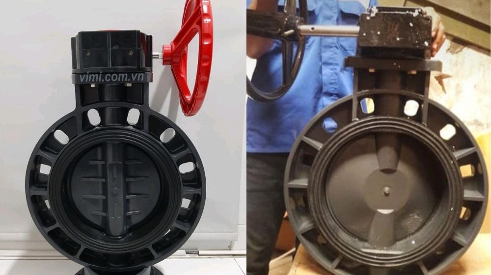 van bướm nhựa pvc dn250 tay quay