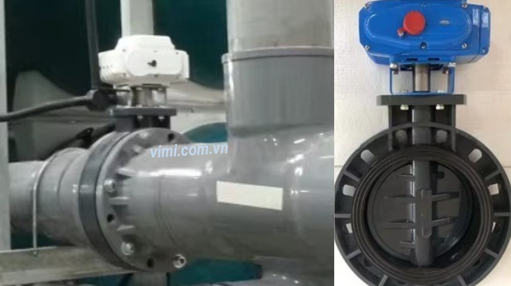 van bướm nhựa pvc dn280 điều khiển điện