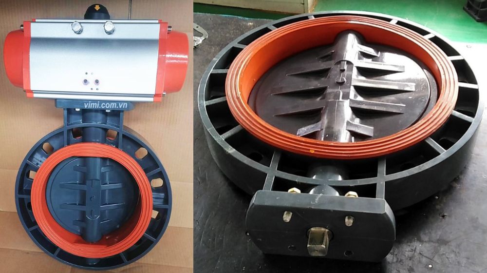 van bướm nhựa pvc dn280 khí nén