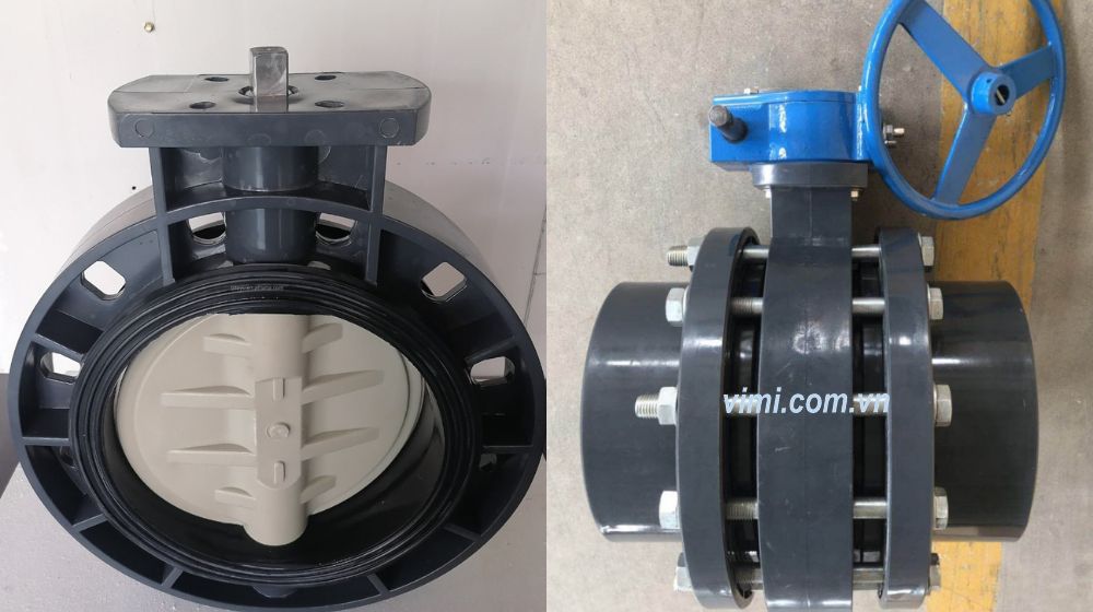 van bướm nhựa pvc dn280 lắp ống thép