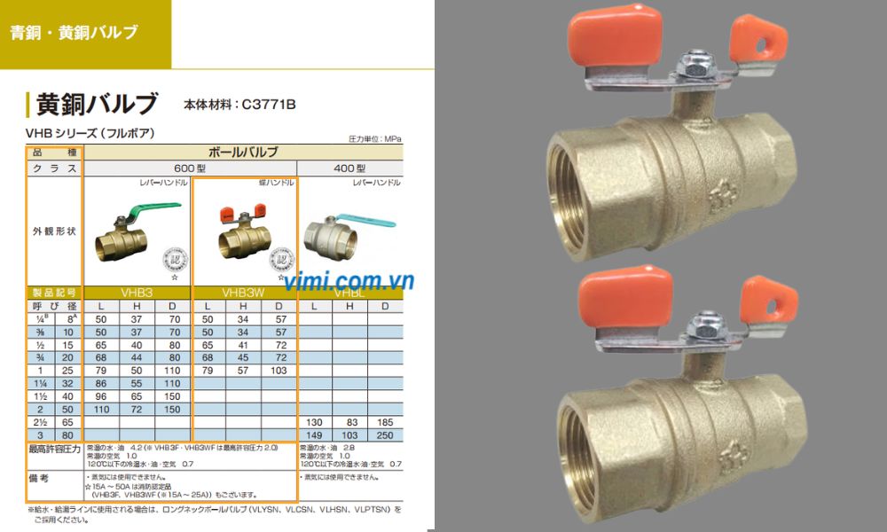 van yamato vhb3w trong catalogue