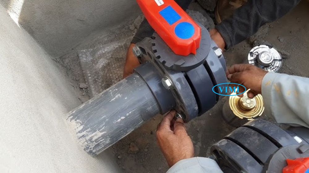 Van bướm nhựa PVC DN125 kết nối van bướm nhựa pvc dn125