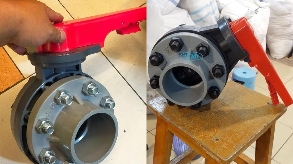 Van bướm nhựa PVC DN80 kết nối van bướm nhựa pvc dn80