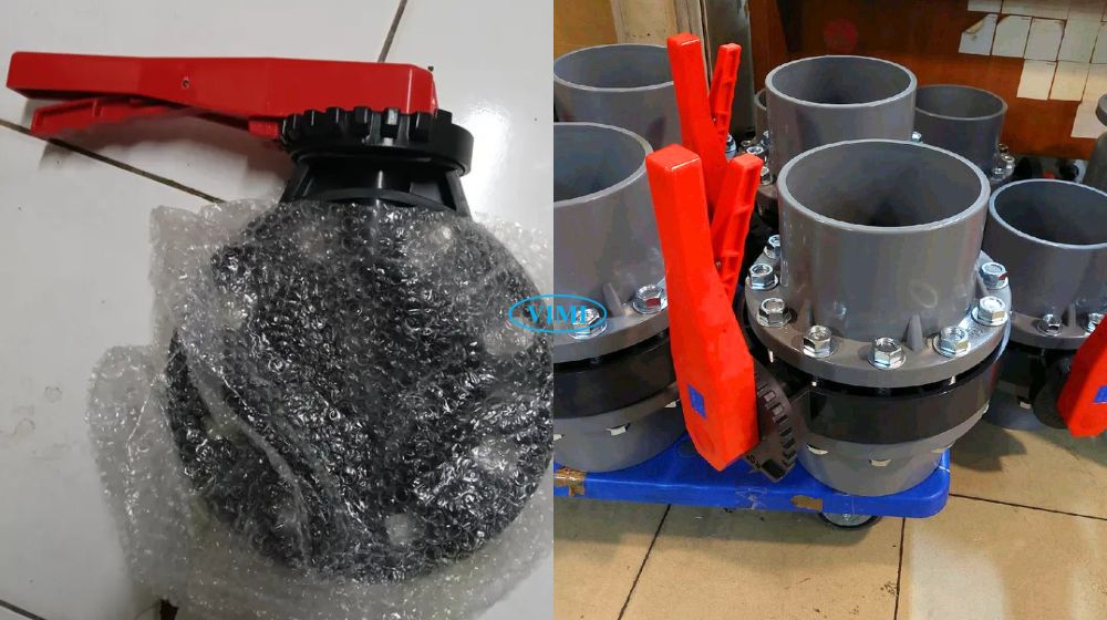 Van bướm nhựa PVC DN100 kho van bướm nhựa pvc dn100