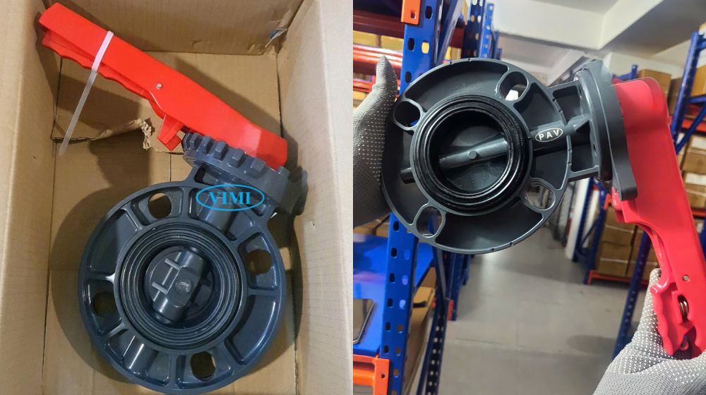 Van bướm nhựa PVC DN65 kho van bướm nhựa pvc dn65