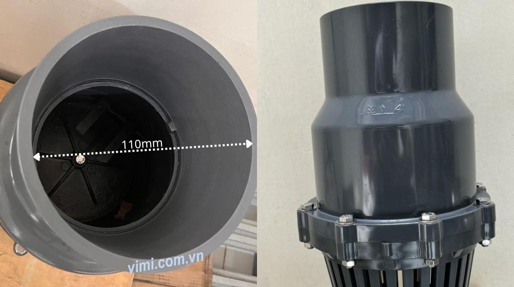 Rọ bơm PVC dán keo 110 kích cỡ ống lắp rọ bơm pvc dán keo 110