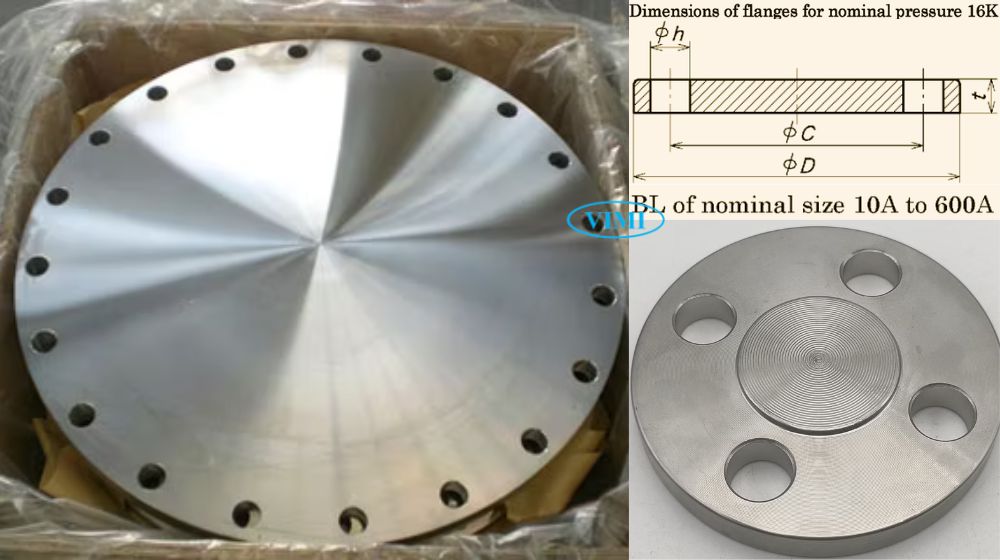 kích thước của bích mù inox jis 16k