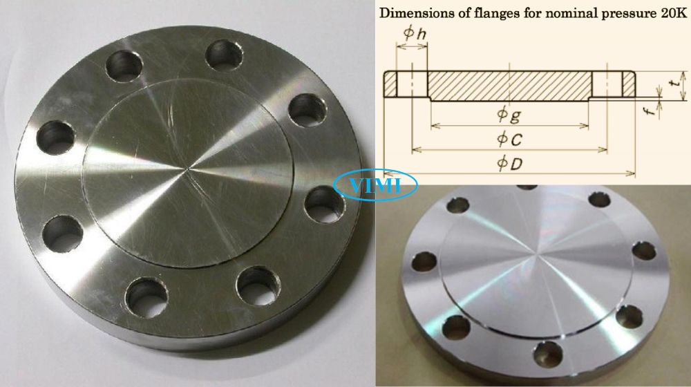 kích thước của bích mù inox jis 20k