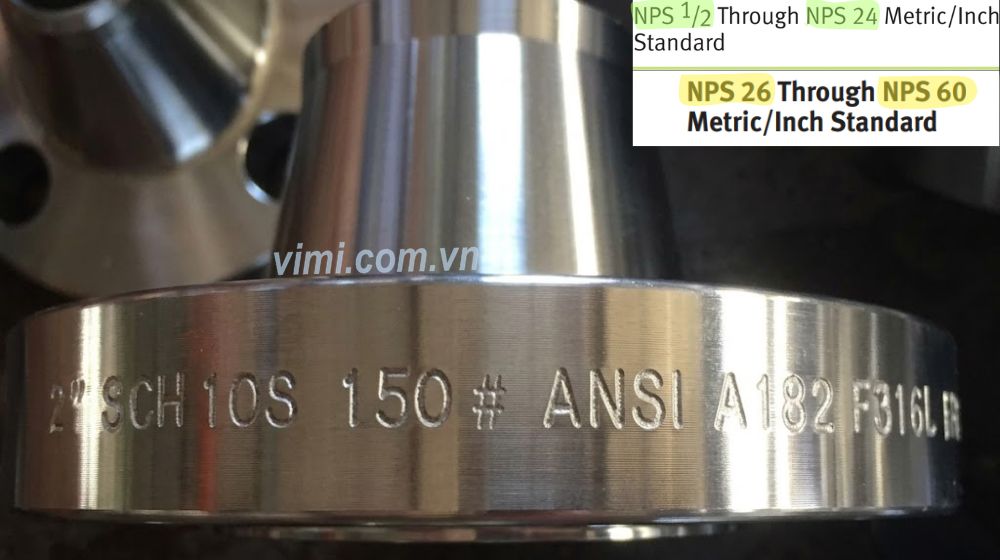Tiêu chuẩn mặt bích ANSI class 150 phạm vi kích thước theo tiêu chuẩn mặt bích ansi class 150