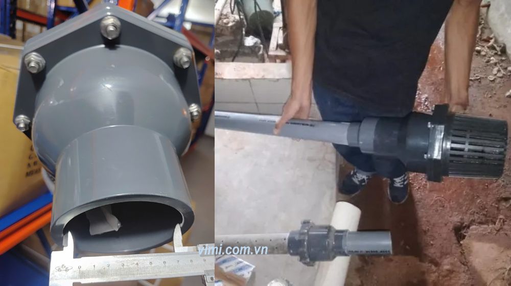 Rọ bơm PVC dán keo 90 rọ bơm pvc dán keo 90 lắp ống bao nhiêu