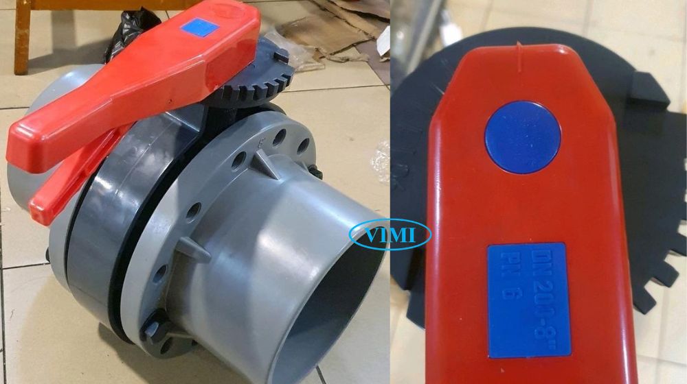 Van bướm nhựa PVC DN200 van bướm nhựa pvc dn200 lắp cỡ ống bao nhiêu