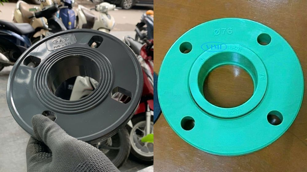 Mặt bích nhựa phi 76 vật liệu đúc mặt bích nhựa phi 76