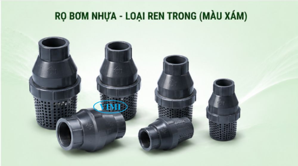 rọ bơm nhựa hershey màu xám ren trong