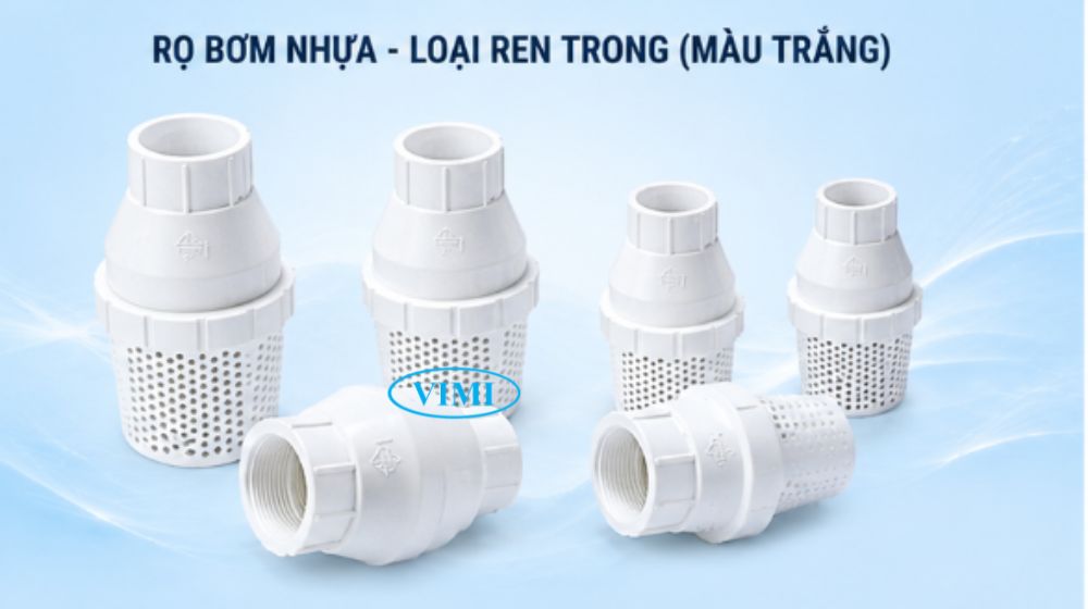 rọ bơm nhựa hershey màu trắng ren trong