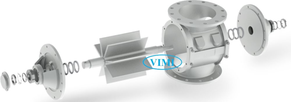 các bộ phận van quay cấp liệu