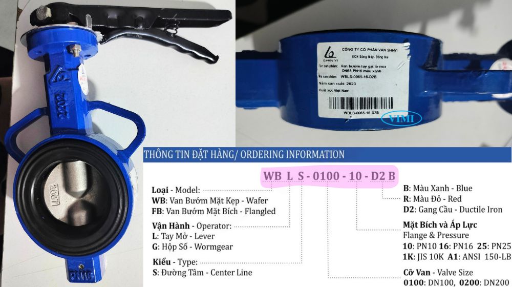 đặt hàng van bướm tay gạt shinyi