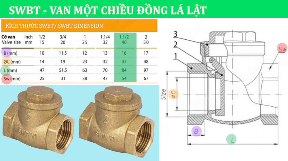 kích thước của swbt-0040