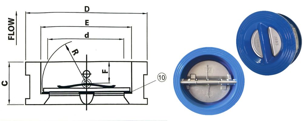 kích thước van 1 chiều cánh bướm shinyi