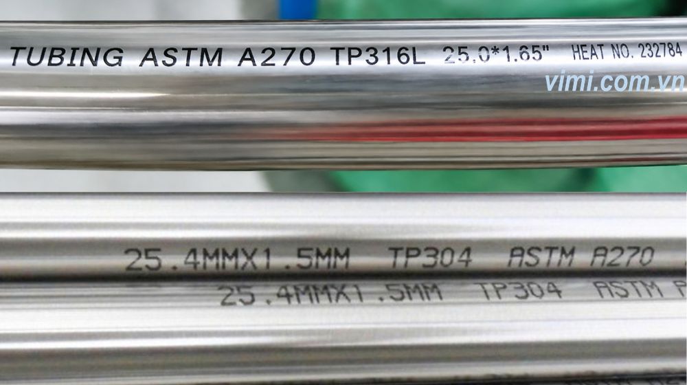 ống inox vi sinh theo mác inox